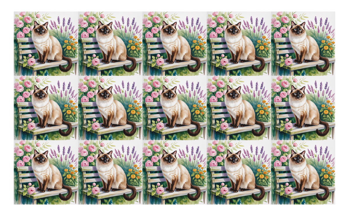DecoCraft - Scenic Tiles Series - Watercolor Pets - Siamese