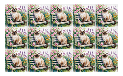 DecoCraft - Scenic Tiles Series - Watercolor Pets - Siamese