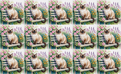 DecoCraft - Scenic Tiles Series - Watercolor Pets - Siamese