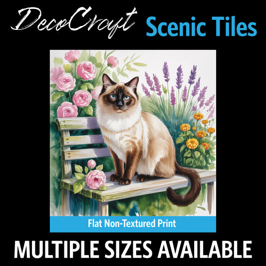 DecoCraft - Scenic Tiles Series - Watercolor Pets - Siamese