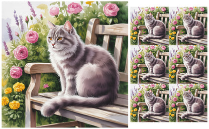 DecoCraft - Scenic Tiles Series - Watercolor Pets - Smokey
