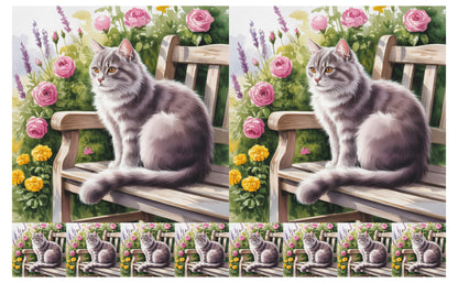 DecoCraft - Scenic Tiles Series - Watercolor Pets - Smokey