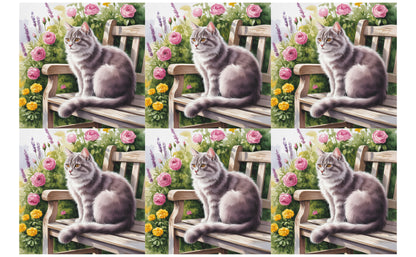 DecoCraft - Scenic Tiles Series - Watercolor Pets - Smokey