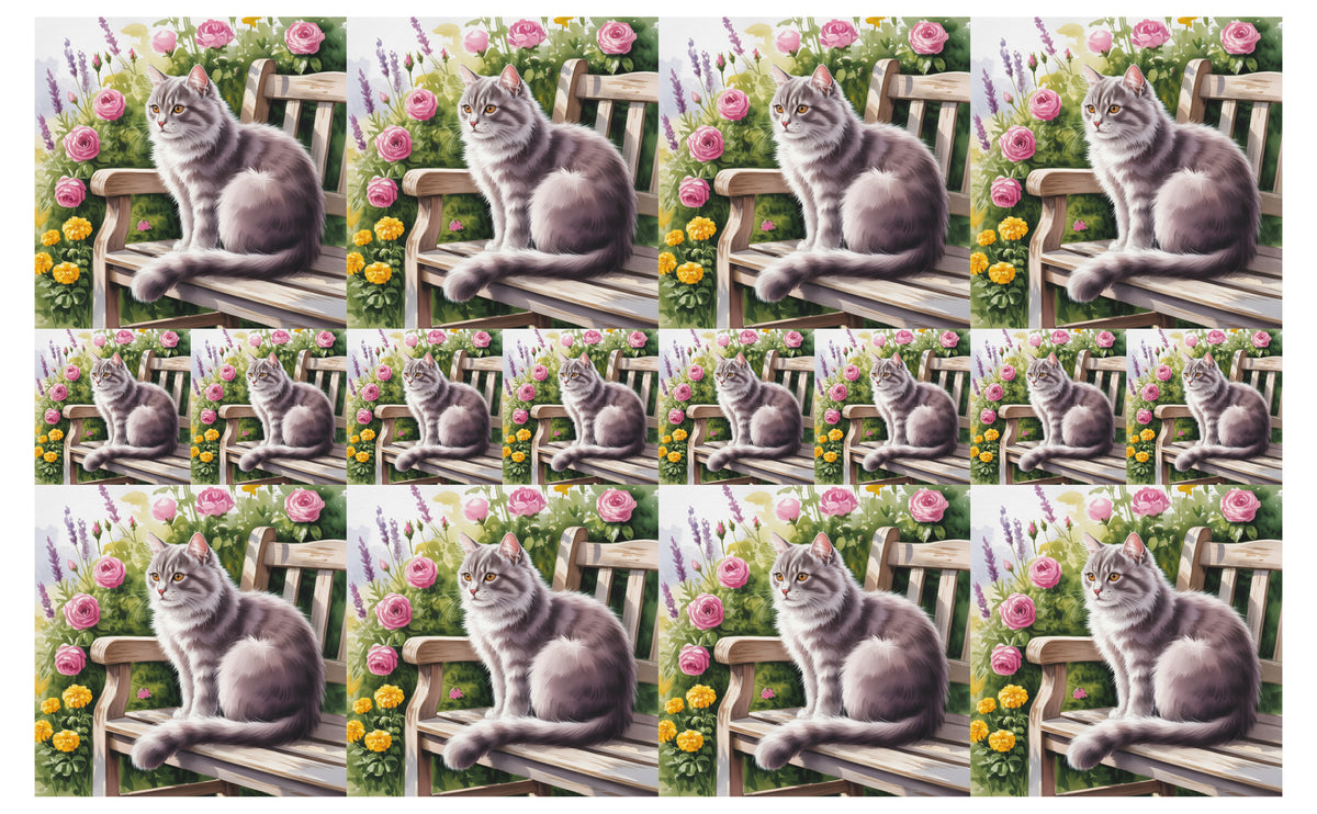 DecoCraft - Scenic Tiles Series - Watercolor Pets - Smokey