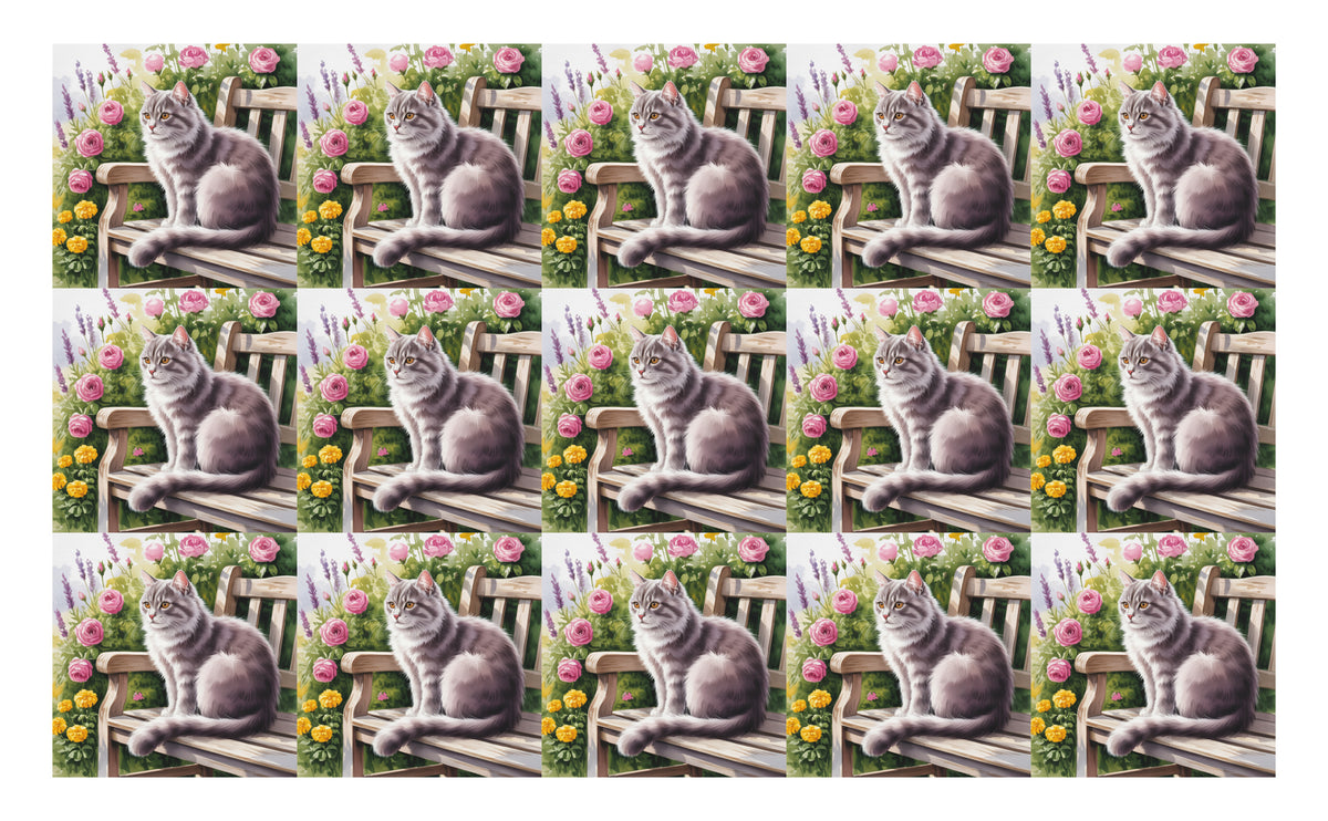 DecoCraft - Scenic Tiles Series - Watercolor Pets - Smokey