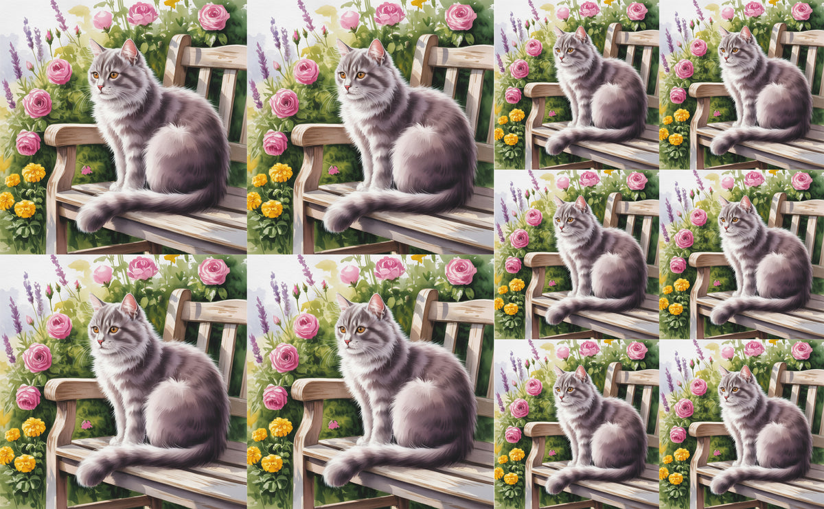 DecoCraft - Scenic Tiles Series - Watercolor Pets - Smokey