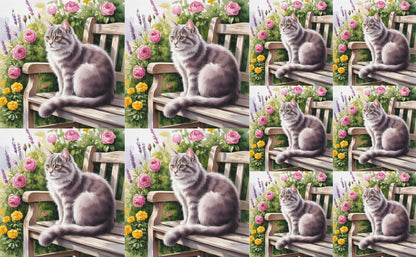 DecoCraft - Scenic Tiles Series - Watercolor Pets - Smokey