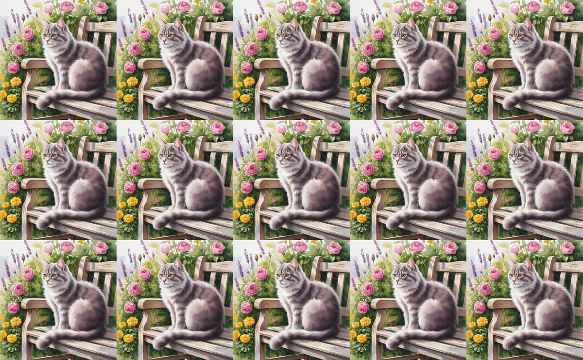 DecoCraft - Scenic Tiles Series - Watercolor Pets - Smokey