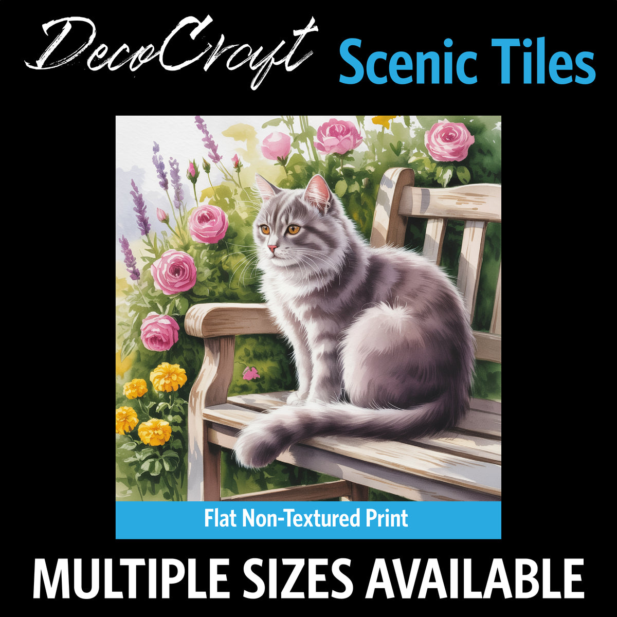 DecoCraft - Scenic Tiles Series - Watercolor Pets - Smokey