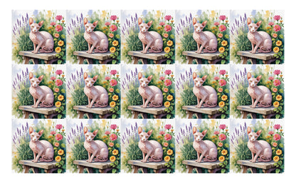 DecoCraft - Scenic Tiles Series - Watercolor Pets - Sphynx