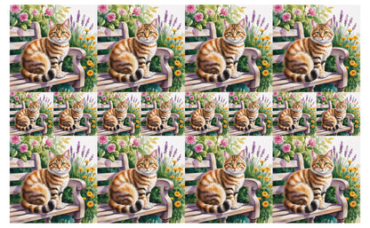 DecoCraft - Scenic Tiles Series - Watercolor Pets - Tabby - Orange