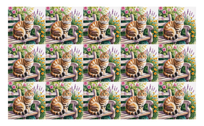 DecoCraft - Scenic Tiles Series - Watercolor Pets - Tabby - Orange
