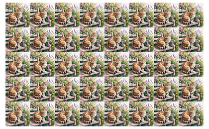 DecoCraft - Scenic Tiles Series - Watercolor Pets - Tabby - Orange
