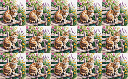 DecoCraft - Scenic Tiles Series - Watercolor Pets - Tabby - Orange