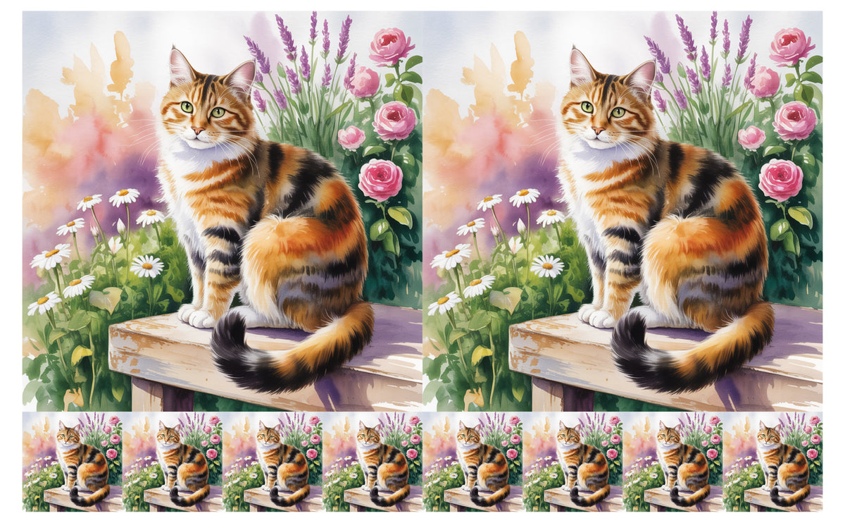 DecoCraft - Scenic Tiles Series - Watercolor Pets - Torbie