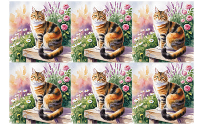 DecoCraft - Scenic Tiles Series - Watercolor Pets - Torbie