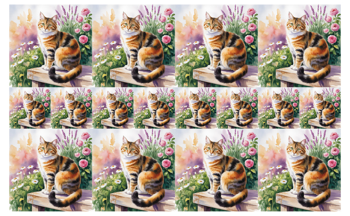 DecoCraft - Scenic Tiles Series - Watercolor Pets - Torbie
