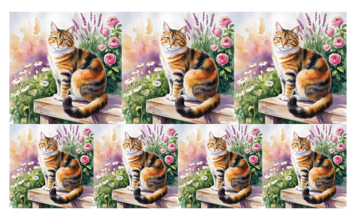 DecoCraft - Scenic Tiles Series - Watercolor Pets - Torbie