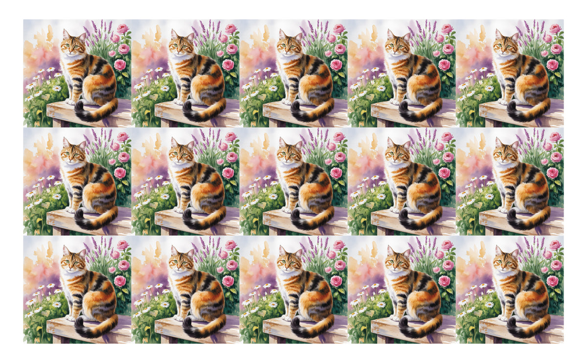 DecoCraft - Scenic Tiles Series - Watercolor Pets - Torbie