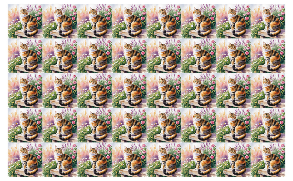 DecoCraft - Scenic Tiles Series - Watercolor Pets - Torbie