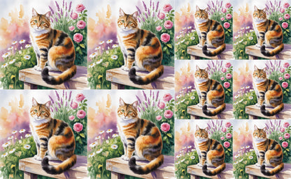 DecoCraft - Scenic Tiles Series - Watercolor Pets - Torbie