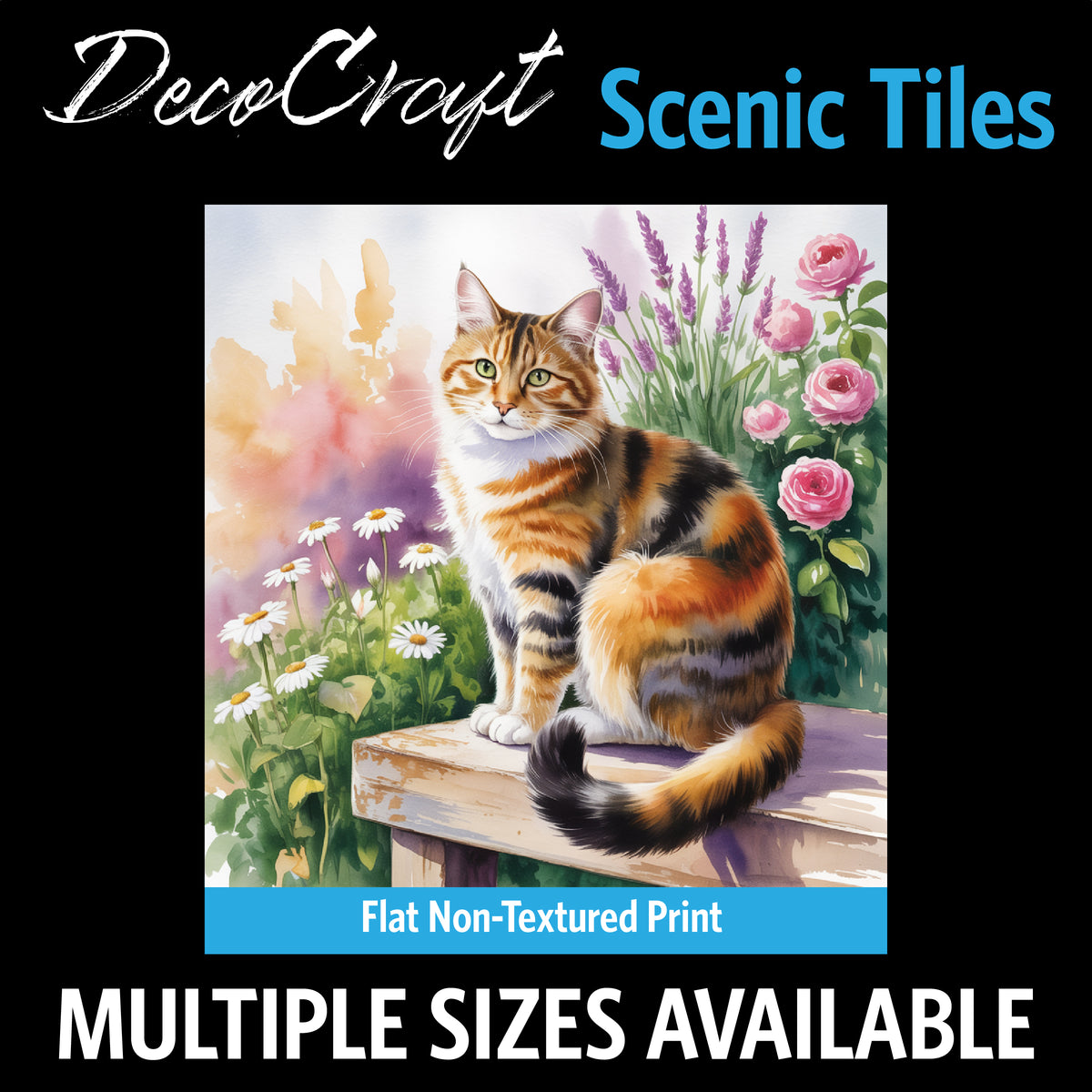 DecoCraft - Scenic Tiles Series - Watercolor Pets - Torbie