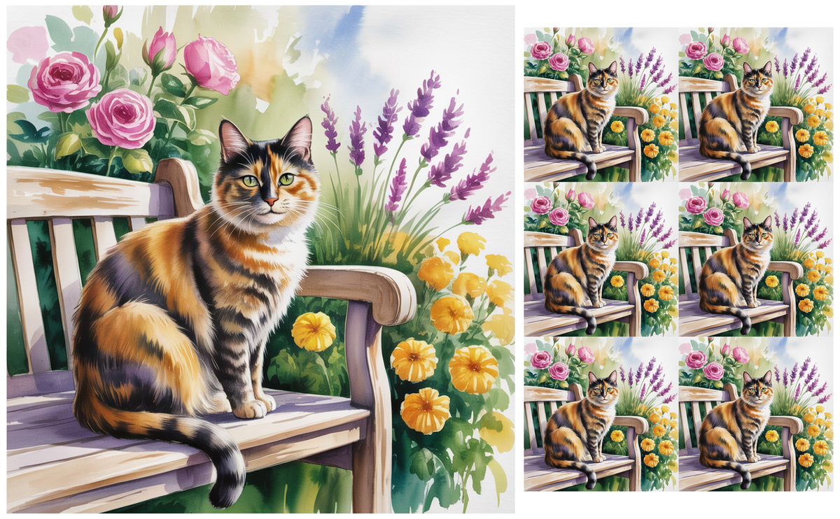DecoCraft - Scenic Tiles Series - Watercolor Pets - Tortoiseshell