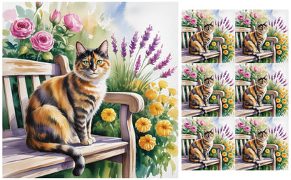 DecoCraft - Scenic Tiles Series - Watercolor Pets - Tortoiseshell