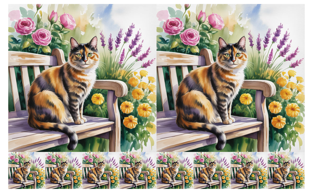 DecoCraft - Scenic Tiles Series - Watercolor Pets - Tortoiseshell