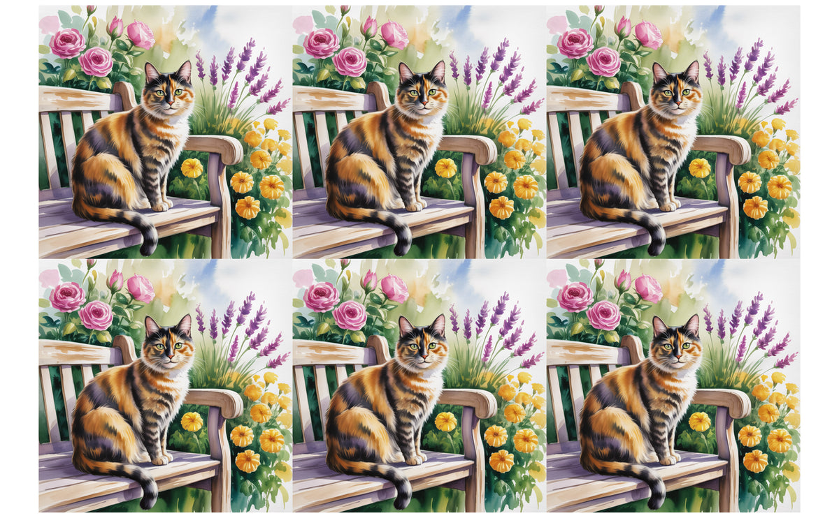DecoCraft - Scenic Tiles Series - Watercolor Pets - Tortoiseshell
