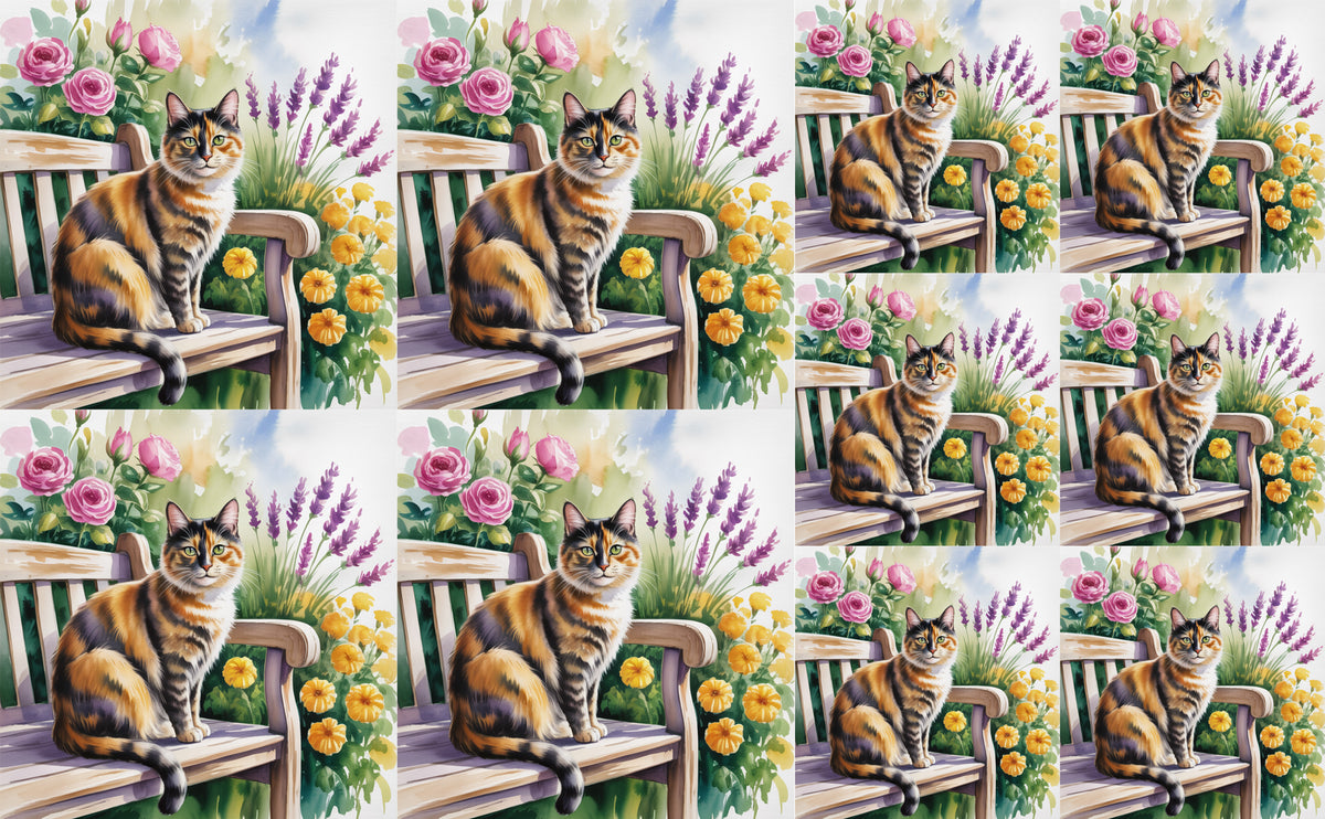 DecoCraft - Scenic Tiles Series - Watercolor Pets - Tortoiseshell