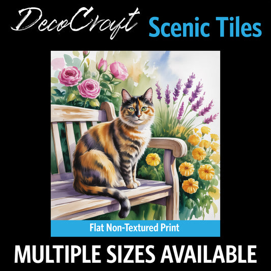 DecoCraft - Scenic Tiles Series - Watercolor Pets - Tortoiseshell