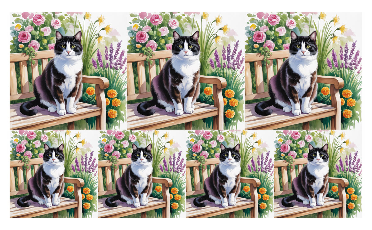 DecoCraft - Scenic Tiles Series - Watercolor Pets - Tuxedo