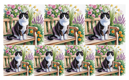 DecoCraft - Scenic Tiles Series - Watercolor Pets - Tuxedo