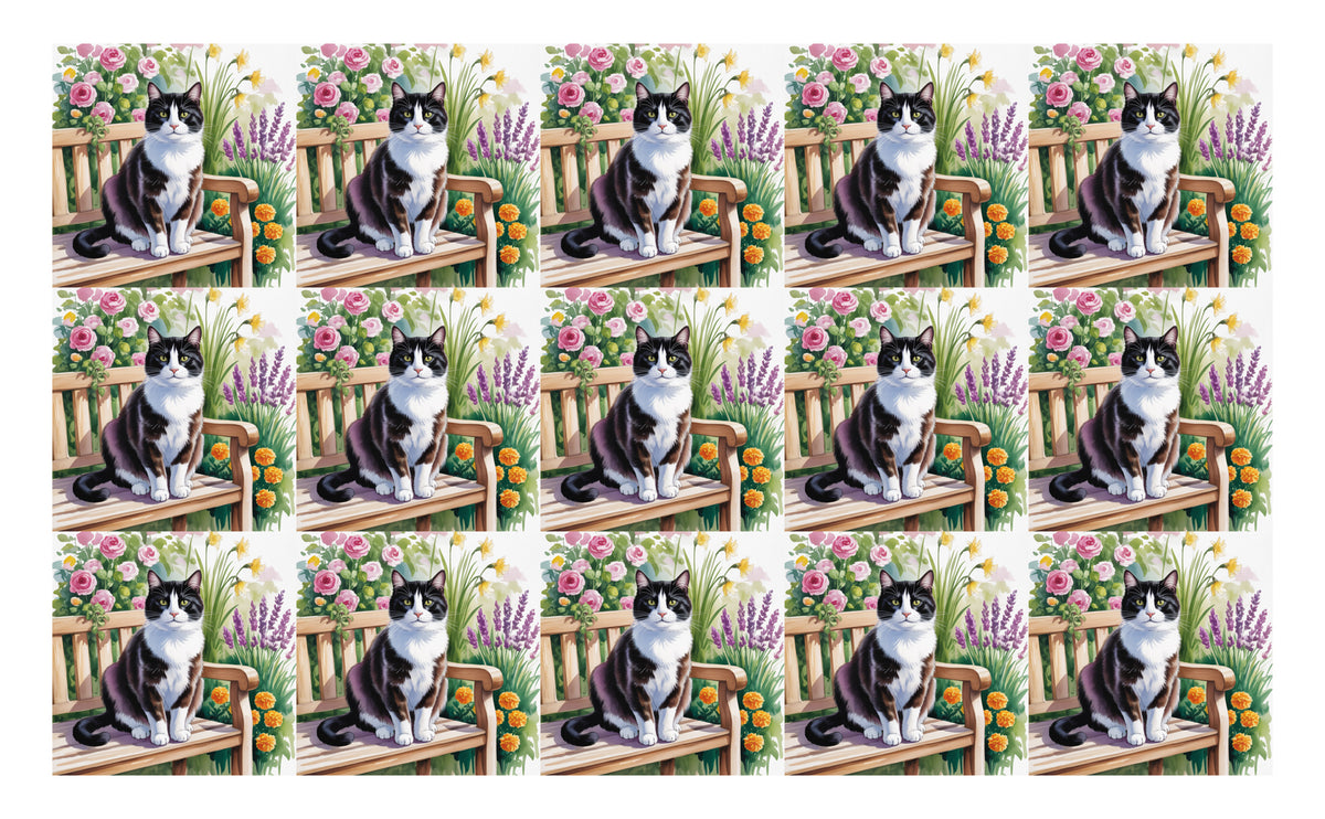 DecoCraft - Scenic Tiles Series - Watercolor Pets - Tuxedo