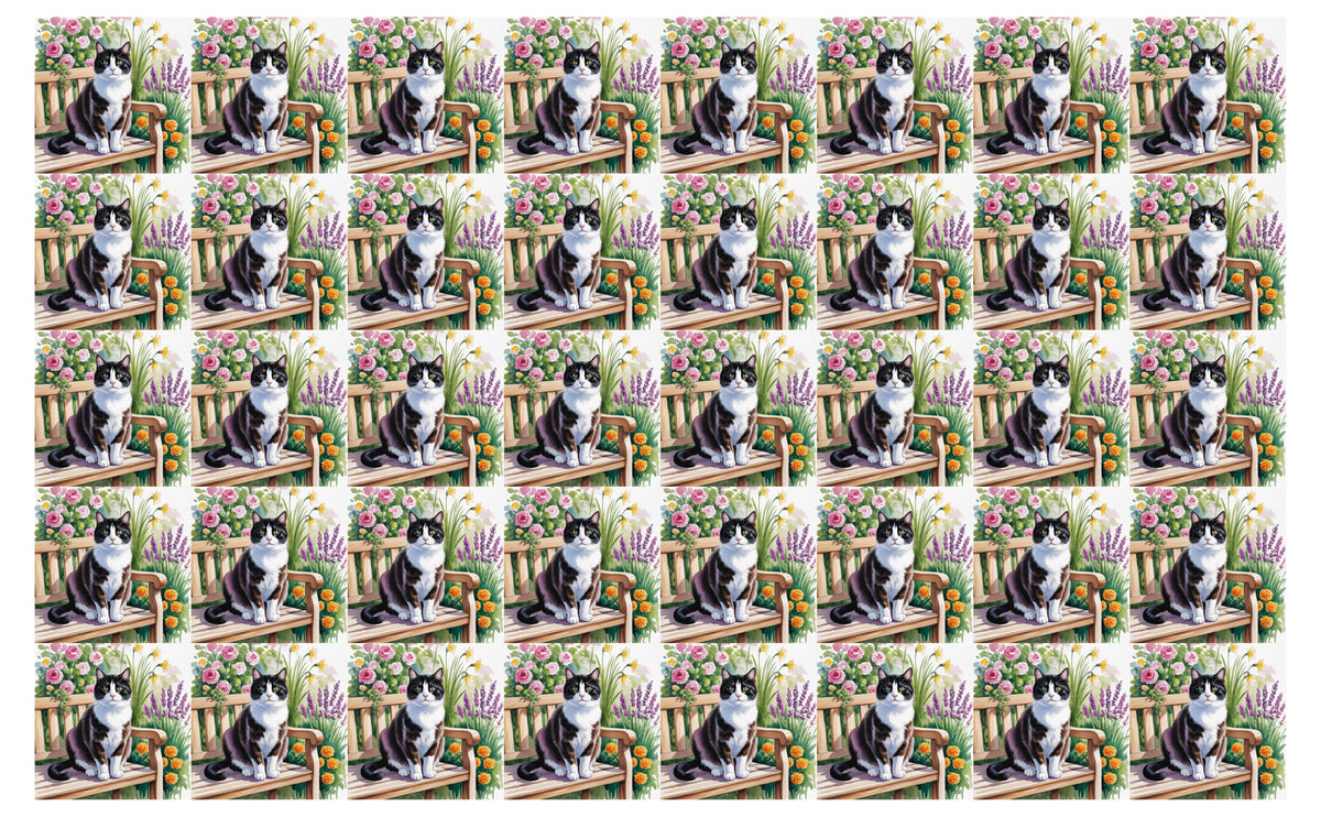 DecoCraft - Scenic Tiles Series - Watercolor Pets - Tuxedo
