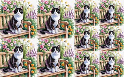 DecoCraft - Scenic Tiles Series - Watercolor Pets - Tuxedo