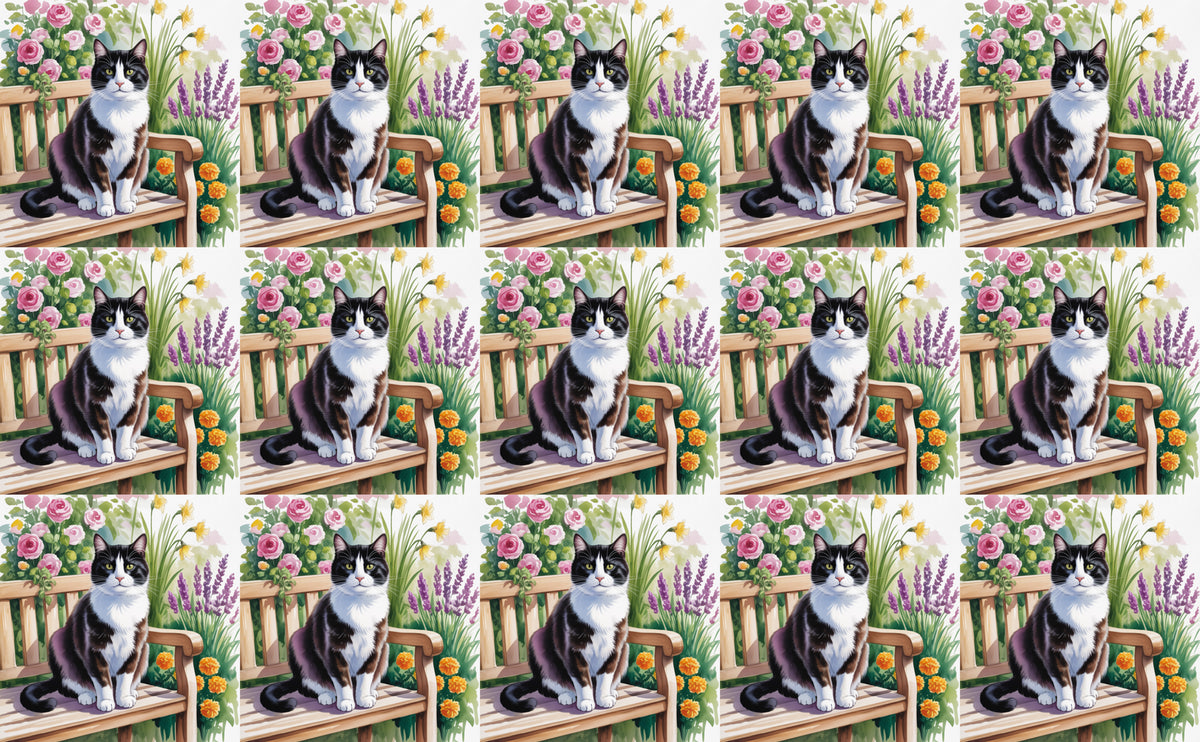 DecoCraft - Scenic Tiles Series - Watercolor Pets - Tuxedo