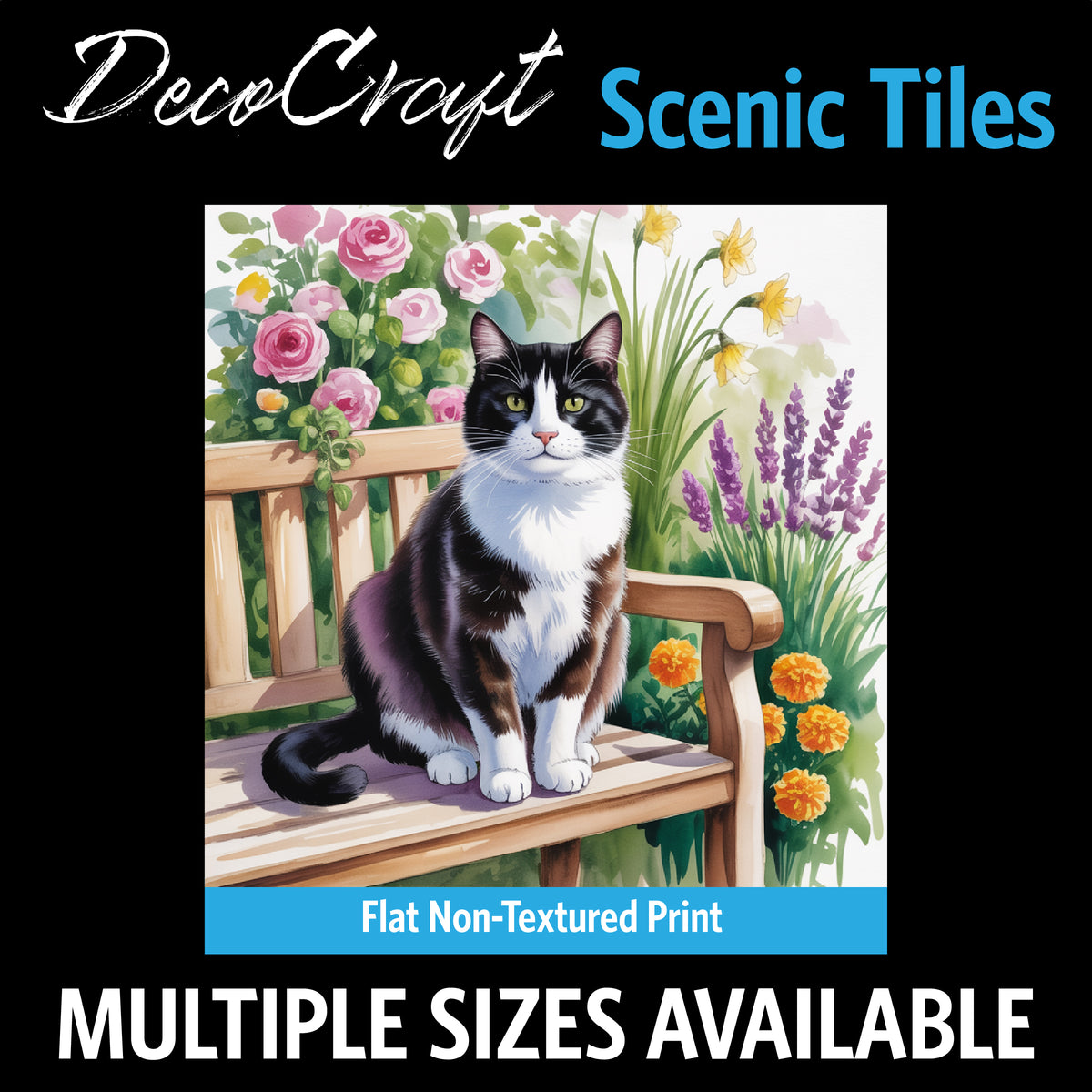 DecoCraft - Scenic Tiles Series - Watercolor Pets - Tuxedo