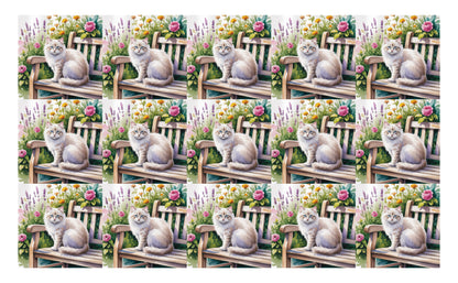 DecoCraft - Scenic Tiles Series - Watercolor Pets - Tabby - White