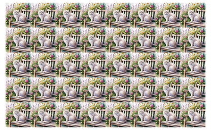 DecoCraft - Scenic Tiles Series - Watercolor Pets - Tabby - White