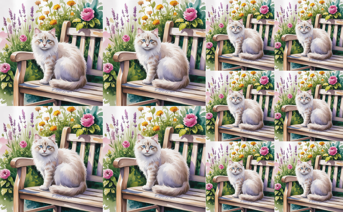 DecoCraft - Scenic Tiles Series - Watercolor Pets - Tabby - White
