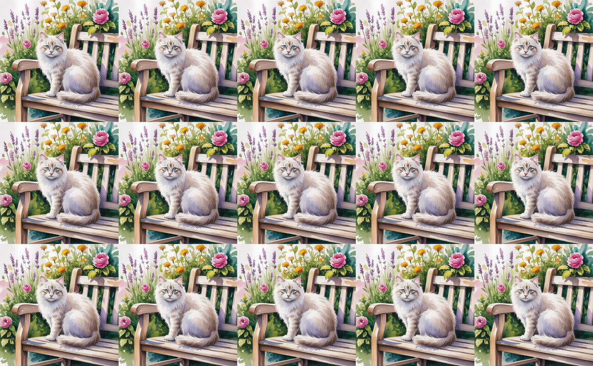 DecoCraft - Scenic Tiles Series - Watercolor Pets - Tabby - White