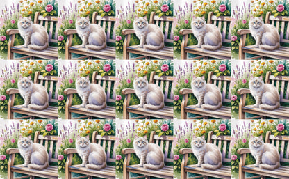 DecoCraft - Scenic Tiles Series - Watercolor Pets - Tabby - White