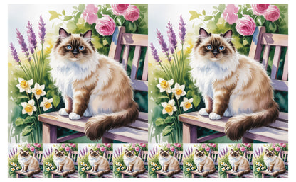 DecoCraft - Scenic Tiles Series - Watercolor Pets - Birman