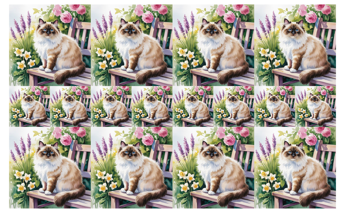 DecoCraft - Scenic Tiles Series - Watercolor Pets - Birman