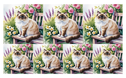 DecoCraft - Scenic Tiles Series - Watercolor Pets - Birman