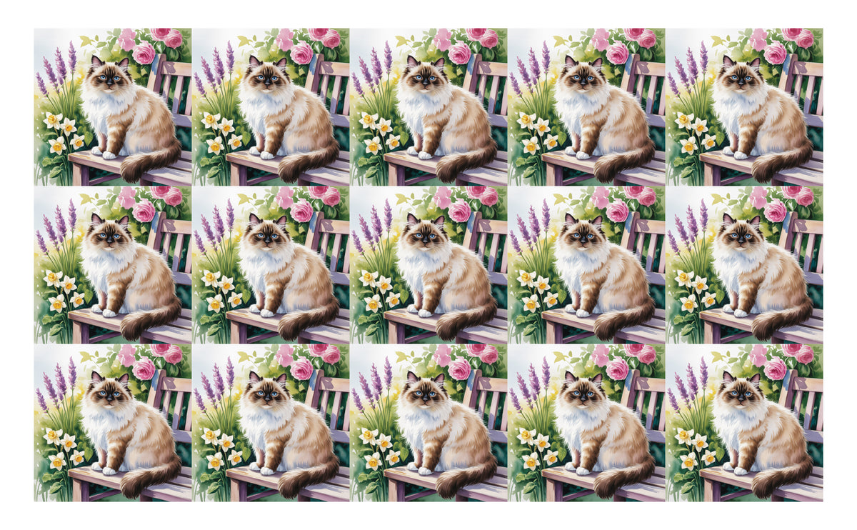 DecoCraft - Scenic Tiles Series - Watercolor Pets - Birman
