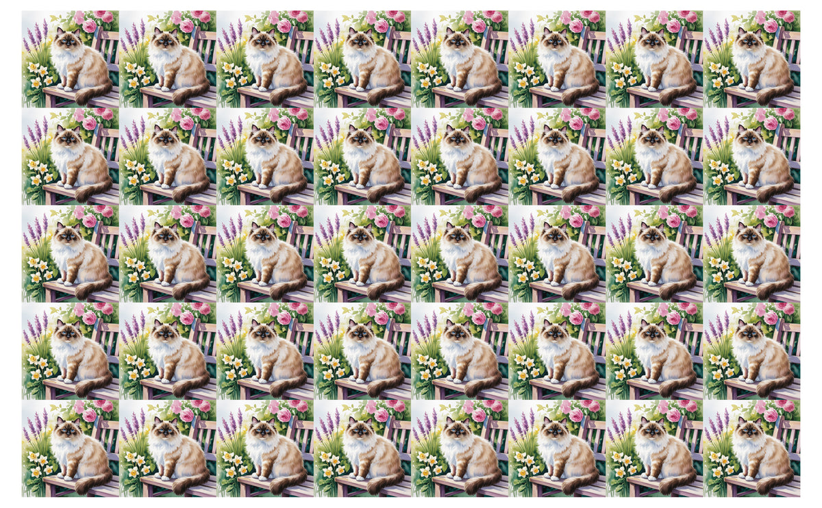 DecoCraft - Scenic Tiles Series - Watercolor Pets - Birman