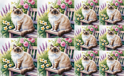 DecoCraft - Scenic Tiles Series - Watercolor Pets - Birman